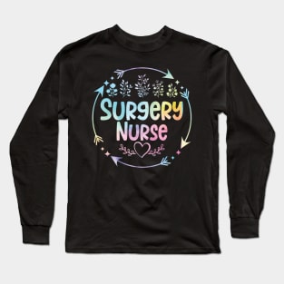 Surgery Nurse cute floral watercolor Long Sleeve T-Shirt